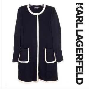 Karl Lagerfeld Sz 12 Longline Blazer Jacket